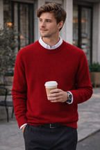 Raffael Men's Premium Cashmere Blend Crew Neck Sweater | Timeless Soft Luxury Knit Jumper for Men