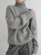 Celestine Women's Cashmere Oversized Turtleneck Sweater | Soft Luxury Slouchy Roll Neck Jumper