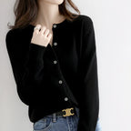 Gisela Women's Cashmere Blend Button-Up Cardigan | Soft Winter Knit Cardigan for Women | Elegant Smart Casual Knitwear