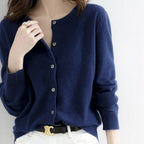 Gisela Women's Cashmere Blend Button-Up Cardigan | Soft Winter Knit Cardigan for Women | Elegant Smart Casual Knitwear