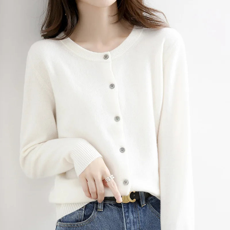 Gisela Women's Cashmere Blend Button-Up Cardigan | Soft Winter Knit Cardigan for Women | Elegant Smart Casual Knitwear