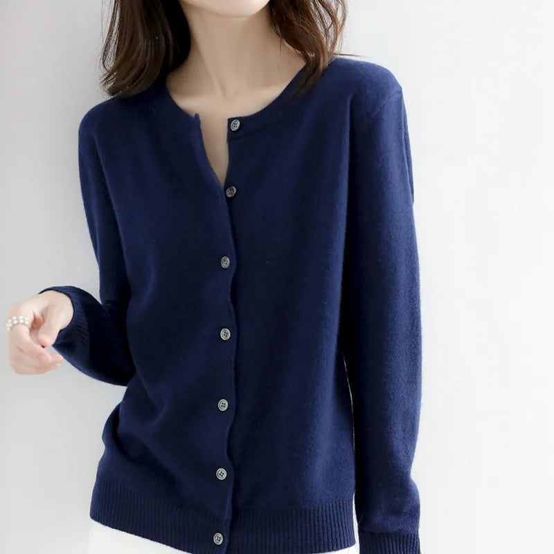 Gisela Women's Cashmere Blend Button-Up Cardigan | Soft Winter Knit Cardigan for Women | Elegant Smart Casual Knitwear
