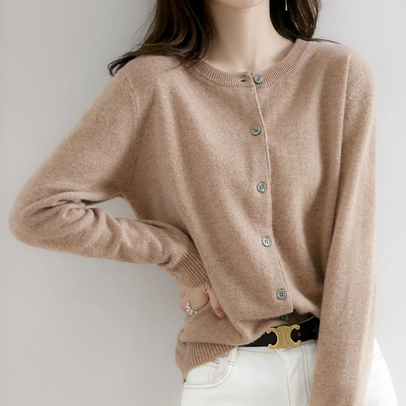 Gisela Women's Cashmere Blend Button-Up Cardigan | Soft Winter Knit Cardigan for Women | Elegant Smart Casual Knitwear