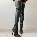 Ravenna Women's Over The Knee Boots | Stretch Stiletto Thigh High | Going Out & Evening Wear
