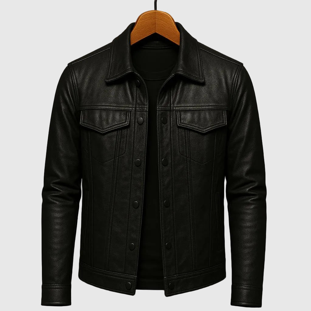Delviera Men's Premium Faux Leather Rider Jacket | Vegan Leather Motorcycle Jacket for Men | Smart Casual Streetwear & Urban Outerwear