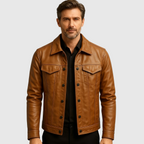 Delviera Men's Premium Faux Leather Rider Jacket | Vegan Leather Motorcycle Jacket for Men | Smart Casual Streetwear & Urban Outerwear