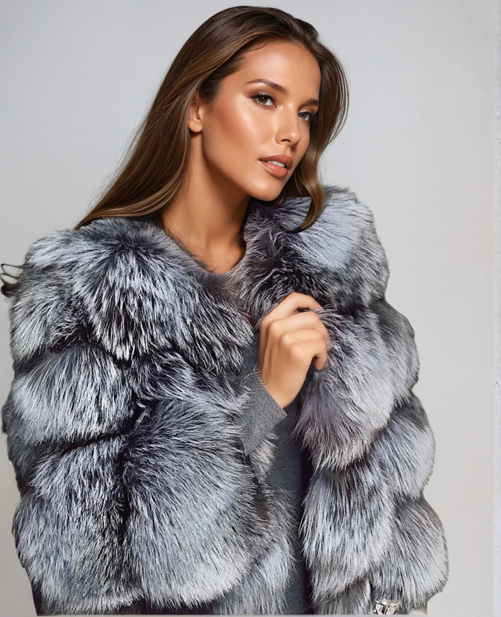 Elaira Women's Luxurious Faux Fur Coat | Plush Oversized Faux Fur Coat for Women | Glamorous Winter Statement Outerwear