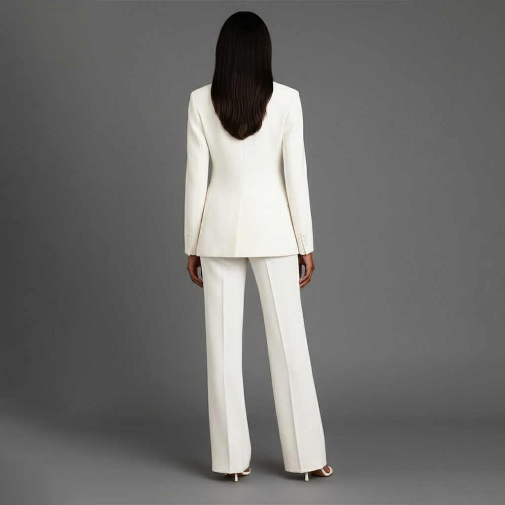 Christian Women's Chic Tweed Suit Set | Longline Blazer & Tailored Trousers Co-Ord
