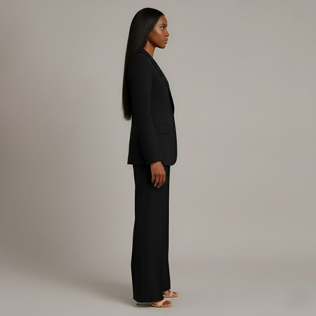 Christian Women's Chic Tweed Suit Set | Longline Blazer & Tailored Trousers Co-Ord