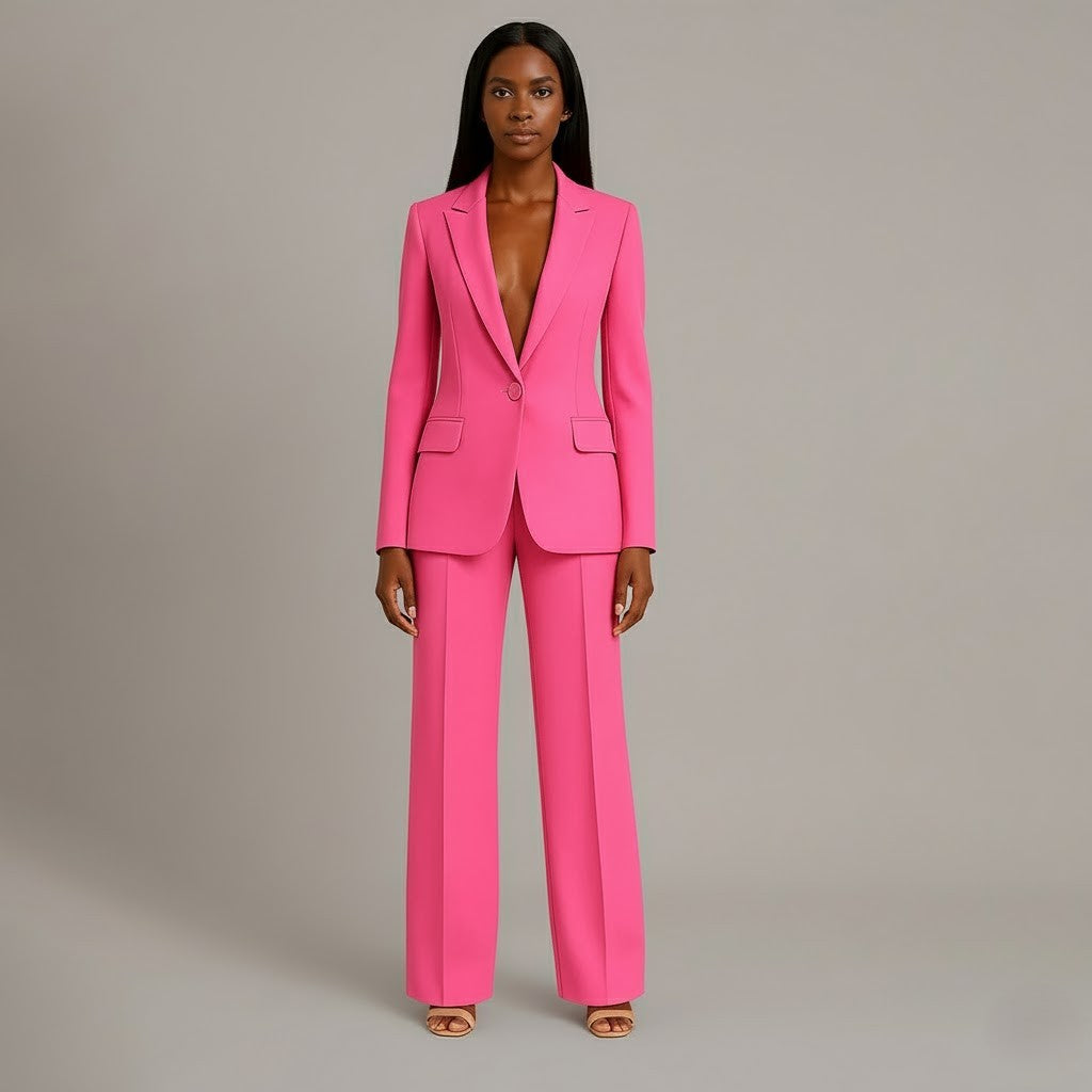 Christian Women's Chic Tweed Suit Set | Longline Blazer & Tailored Trousers Co-Ord
