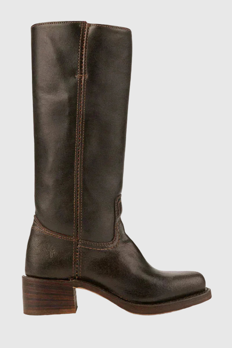 Eve Women's Faux Leather Campus Boots | Timeless Block Heel Lace-Up Boots for Women | Casual Smart Everyday & Weekend Footwear