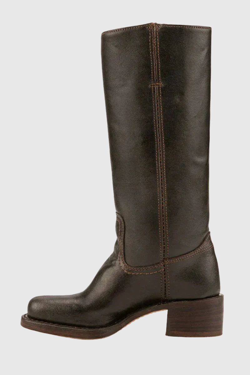 Eve Women's Faux Leather Campus Boots | Timeless Block Heel Lace-Up Boots for Women | Casual Smart Everyday & Weekend Footwear