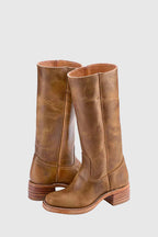 Eve Women's Faux Leather Campus Boots | Timeless Block Heel Lace-Up Boots for Women | Casual Smart Everyday & Weekend Footwear