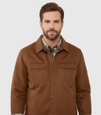 Everest Men's All-Season Waxed Trucker Jacket | Waxed Cotton Canvas Jacket for Men | Weatherproof Casual Outdoor Everyday Outerwear