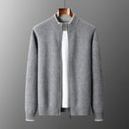 Silvano Men's Cashmere Blend Zip Gilet Vest | Warm Elegant Sleeveless Cashmere Jumper for Men | Luxury Smart Casual Layering Knitwear