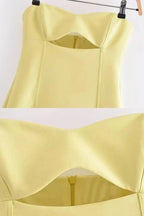 Alliana Women's Satin Strapless Mini Dress | Cutout Going Out Party Dress | Evening & Smart Casual