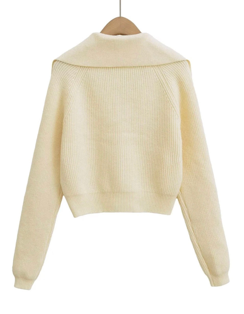 Elegant Collared Button Knit Cardigan