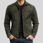Fynn Men's Premium Leather Zip Jacket | Classic Vegan Leather Zip-Up Jacket for Men | Smart Casual Streetwear