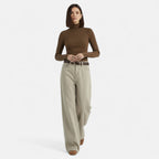 Florentina Women's High-Waist Wide Leg Cotton Trousers | Elegant Flowing Wide Leg Pants for Women | Casual Everyday Smart Casual Style