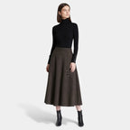 Women’s Elegant Tweed Skirt with Pockets