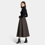 Women’s Elegant Tweed Skirt with Pockets