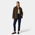 Women’s Reversible Brown Teddy Jacket with Turn-Down Collar