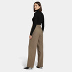 Tarquin Women's Plaid High-Waist Wide-Leg Trousers | Stretch Plaid Office Trousers for Women | Smart Casual Work & Everyday Power Dressing