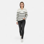 Women's Striped Polo Sweater – Refined Autumn Heritage