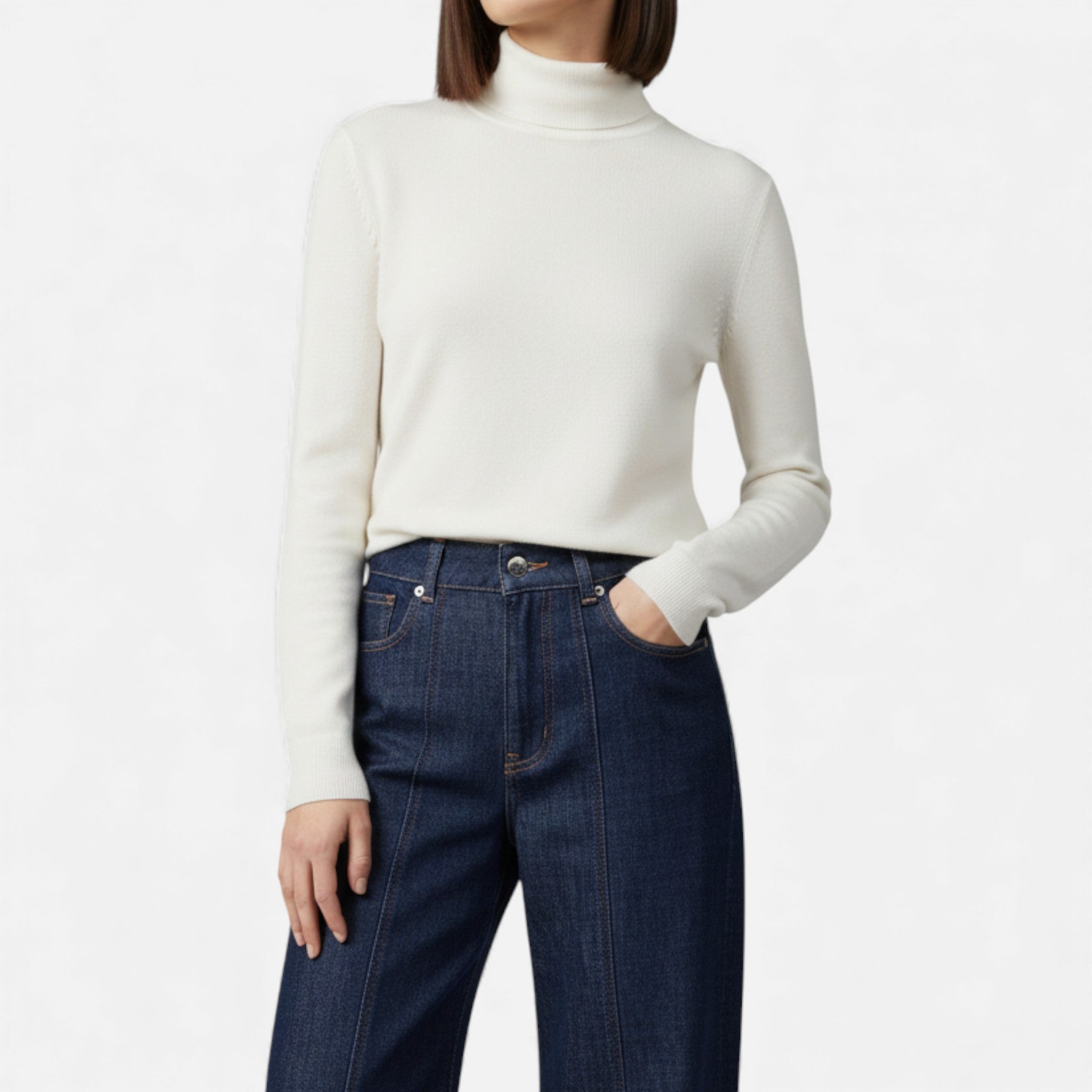 Savannah Women's High-Waist Wide Leg Cotton-Blend Jeans | Mid Wash Wide Leg Denim Jeans for Women | Casual Everyday Retro Flared Denim Style