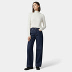 Savannah Women's High-Waist Wide Leg Cotton-Blend Jeans | Mid Wash Wide Leg Denim Jeans for Women | Casual Everyday Retro Flared Denim Style