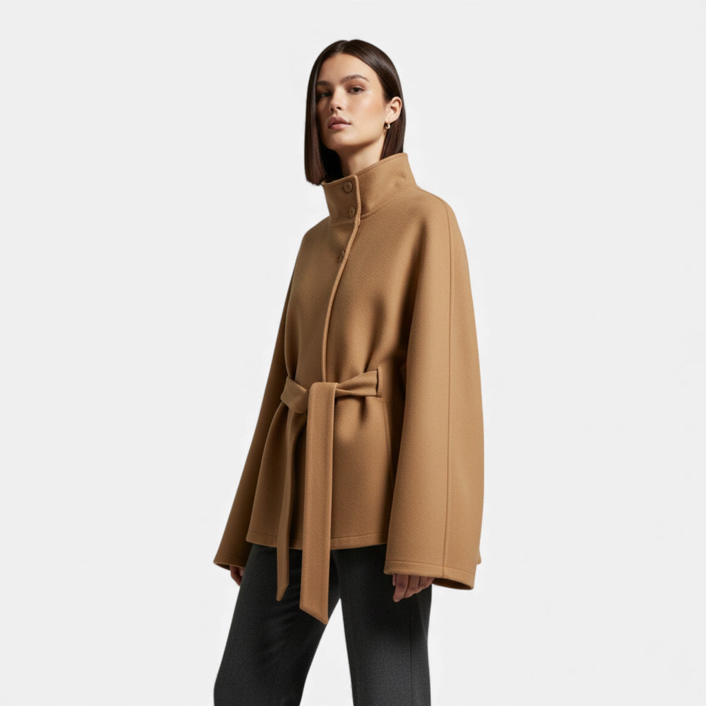 Women’s Short Belted Cape Coat
