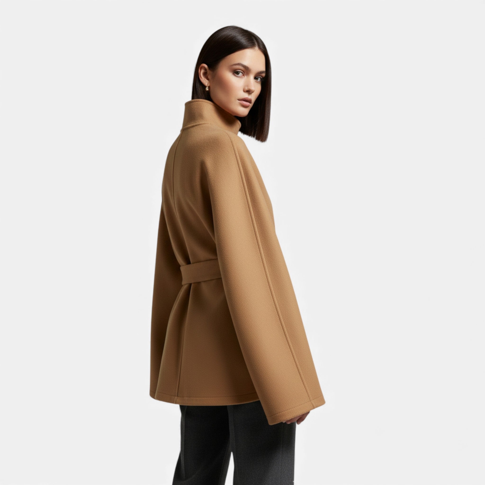 Women’s Short Belted Cape Coat