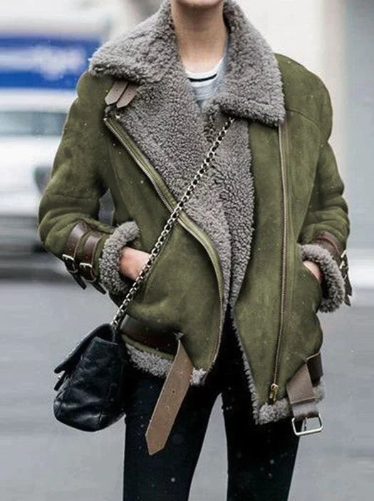 Harlow Women's Leather Buckle Jacket | Casual Everyday Vegan Leather Jacket for Women