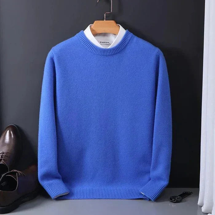Nathan Men's Winter Cashmere Blend Sweater | Luxury Loose Fit Cashmere Knit Jumper for Men | Smart Casual Everyday Knitwear