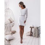 Beatriz Women's Lace Mini Dress | Long Sleeve Ruffle Hem Party Dress | Going Out & Occasion Wear