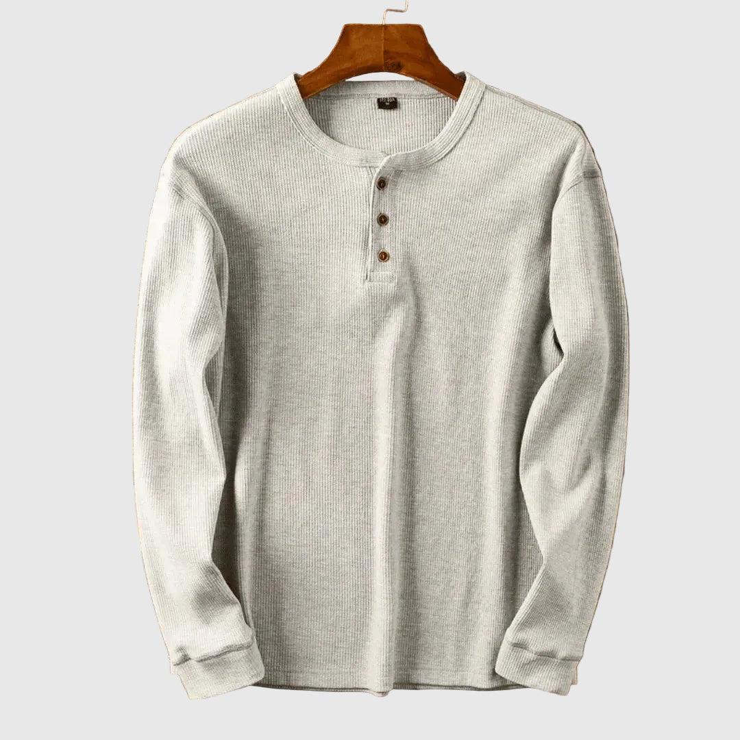 Heritage Men's Ultra-Soft Cotton Henley Shirt | Classic Long Sleeve Henley T-Shirt for Men | Casual Everyday Layering Essential