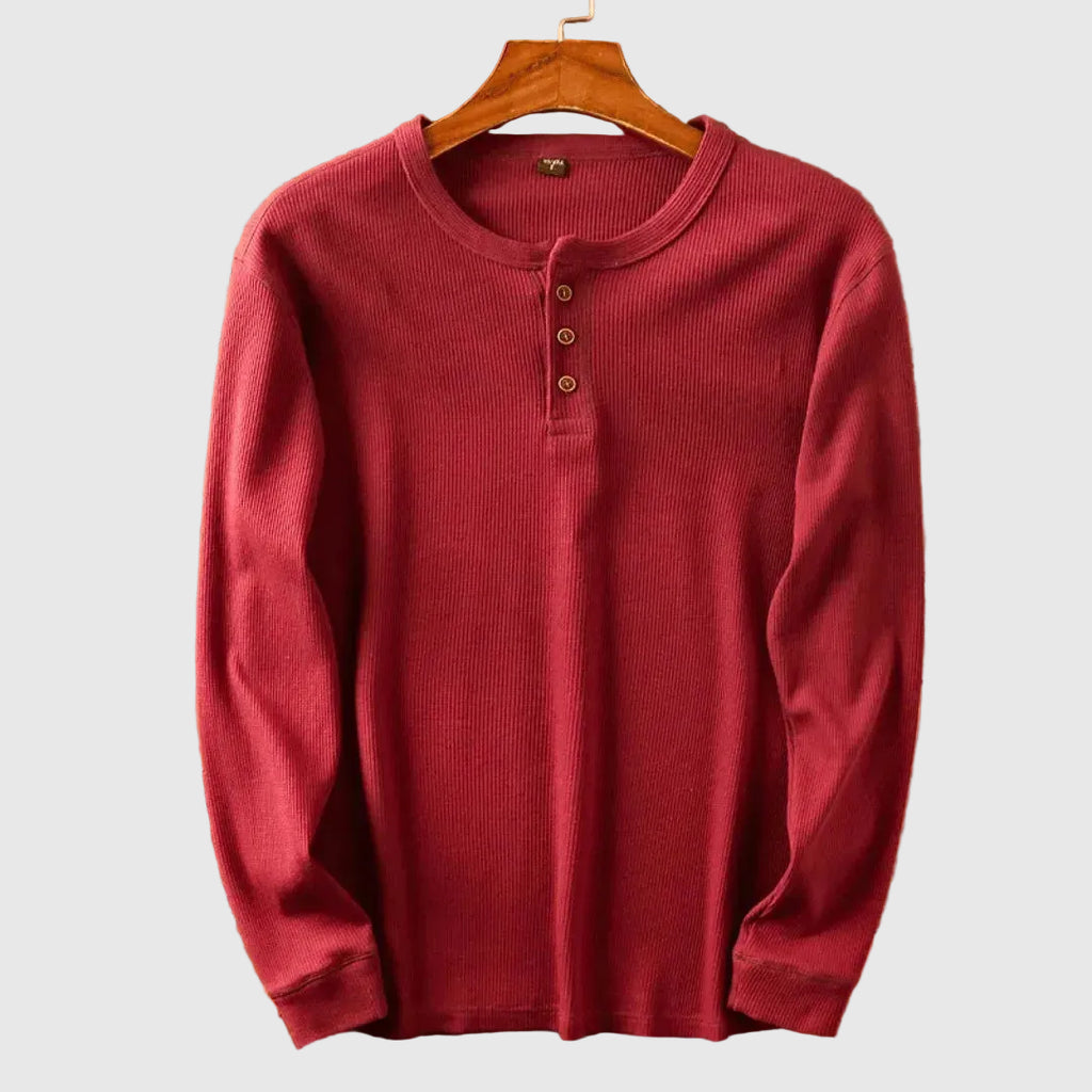 Heritage Men's Ultra-Soft Cotton Henley Shirt | Classic Long Sleeve Henley T-Shirt for Men | Casual Everyday Layering Essential