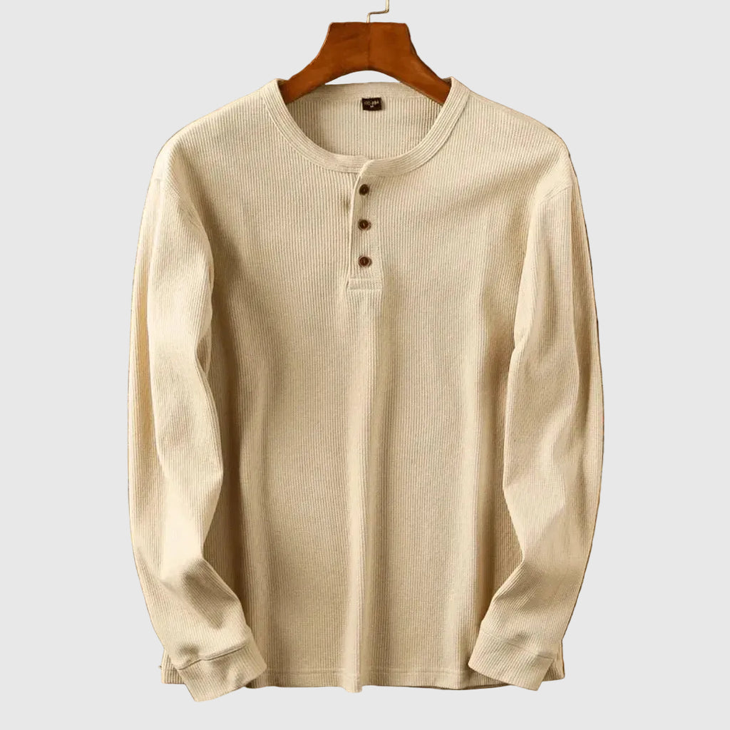 Heritage Men's Ultra-Soft Cotton Henley Shirt | Classic Long Sleeve Henley T-Shirt for Men | Casual Everyday Layering Essential