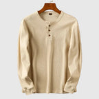 Heritage Men's Ultra-Soft Cotton Henley Shirt | Classic Long Sleeve Henley T-Shirt for Men | Casual Everyday Layering Essential