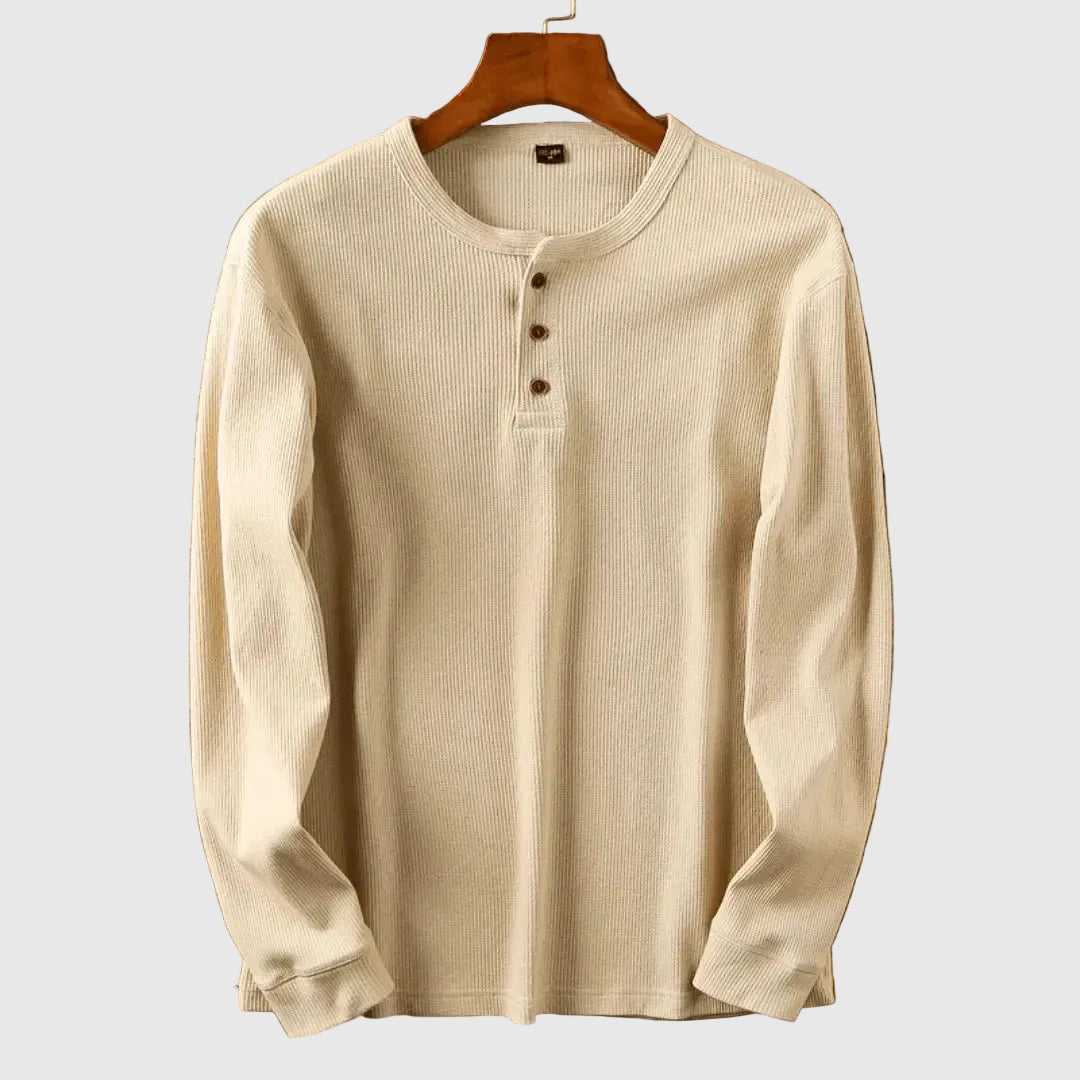 Heritage Men's Ultra-Soft Cotton Henley Shirt | Classic Long Sleeve Henley T-Shirt for Men | Casual Everyday Layering Essential