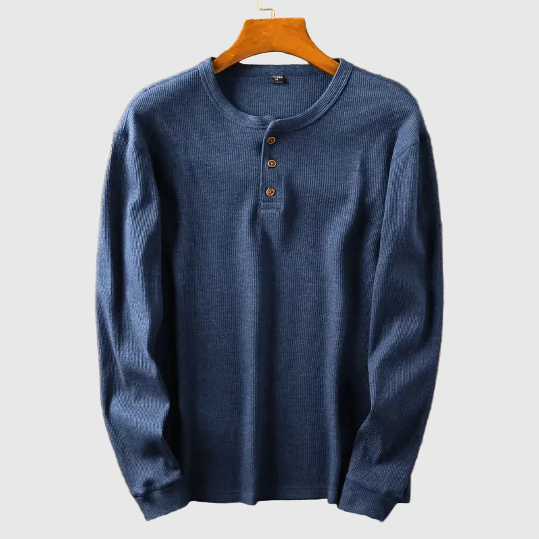 Heritage Men's Ultra-Soft Cotton Henley Shirt | Classic Long Sleeve Henley T-Shirt for Men | Casual Everyday Layering Essential