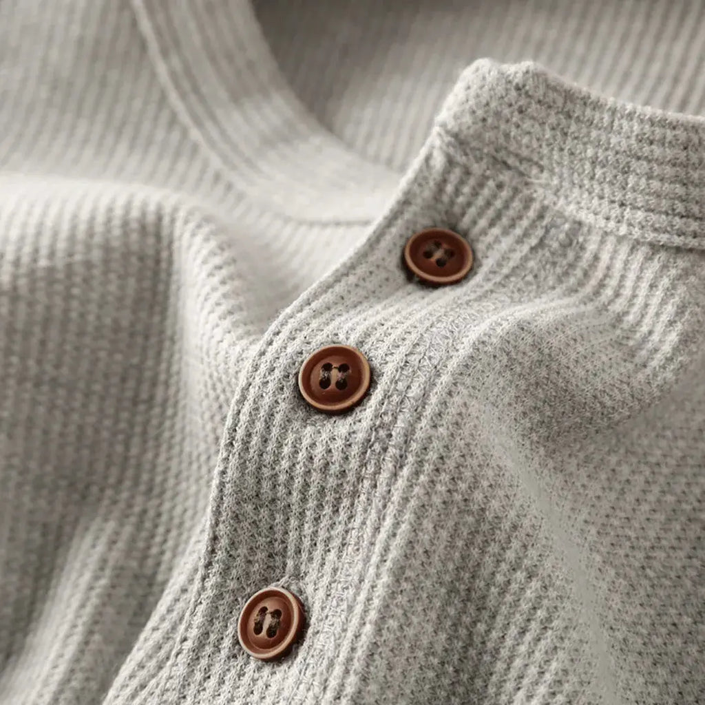 Heritage Men's Ultra-Soft Cotton Henley Shirt | Classic Long Sleeve Henley T-Shirt for Men | Casual Everyday Layering Essential