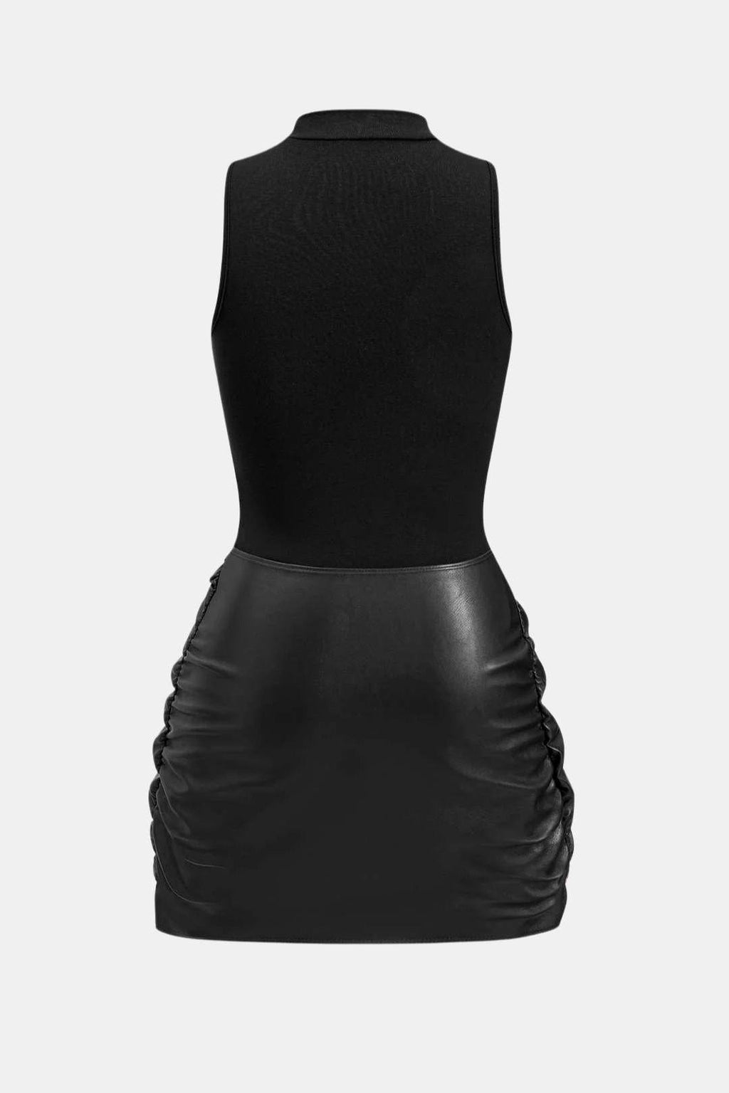Izza Women's Mock Neck Sleeveless Mini Dress | Tie Front Draped Skirt Going Out Dress | Evening & Casual