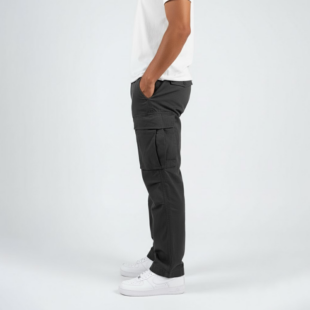 Benjamin Men's Relaxed Fit Cargo Trousers | Streetwear Side Pocket Pants for Men