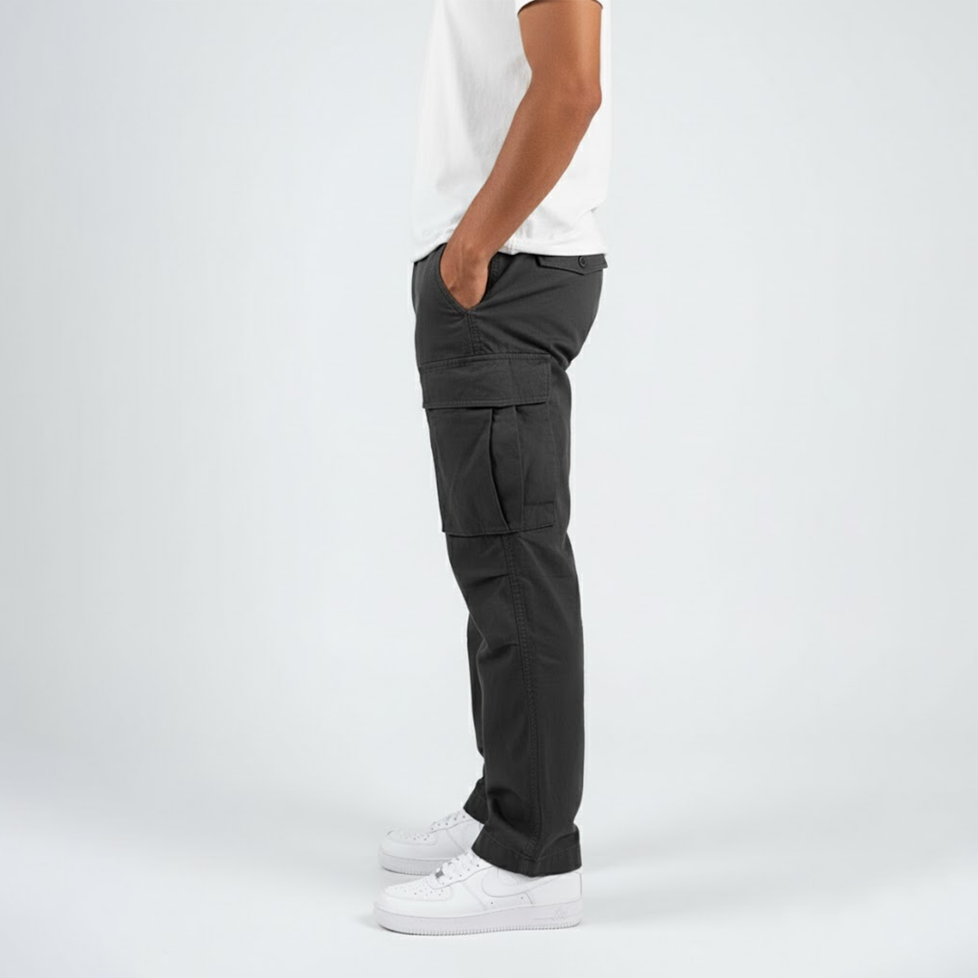 Benjamin Men's Relaxed Fit Cargo Trousers | Streetwear Side Pocket Pants for Men