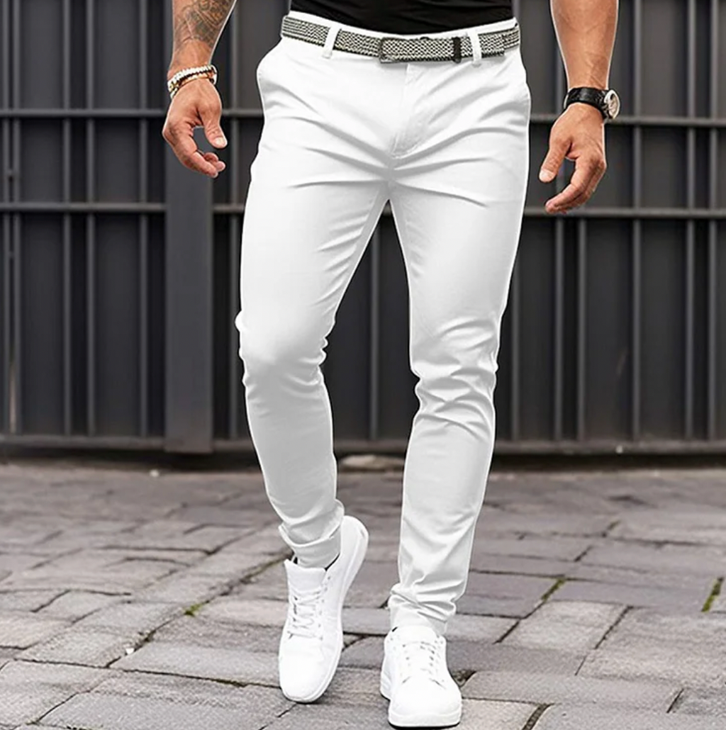 Alessio Men's Elegant Casual Stretch Pants | Soft Jersey Regular Fit Trousers for Men | Smart Casual Everyday Comfort Wear