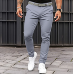 Alessio Men's Elegant Casual Stretch Pants | Soft Jersey Regular Fit Trousers for Men | Smart Casual Everyday Comfort Wear