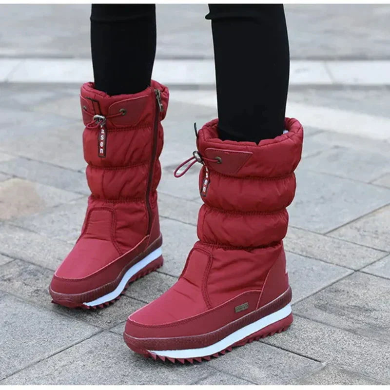 Nordic Women's Waterproof Snow Boots | Warm Insulated Mid-Height Winter Boots for Women | Cosy All-Weather Cold Weather Footwear