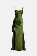 Kennedi Women's Satin Maxi Dress | Draped Slip Occasion Dress | Wedding Guest & Evening Wear