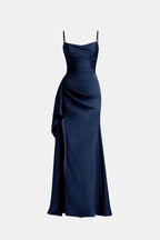 Kennedi Women's Satin Maxi Dress | Draped Slip Occasion Dress | Wedding Guest & Evening Wear